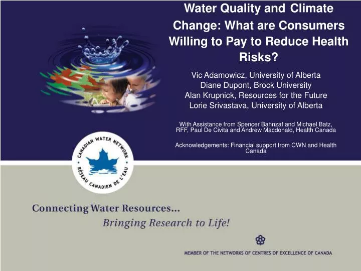 water quality and climate change what are consumers willing to pay to reduce health risks