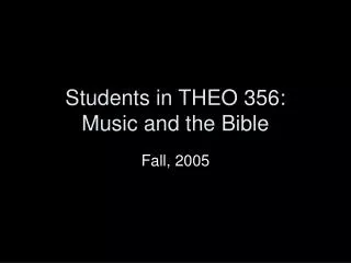 Students in THEO 356: Music and the Bible