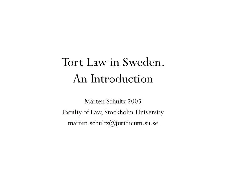 tort law in sweden an introduction