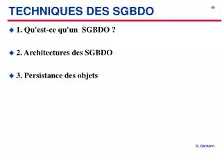 techniques des sgbdo