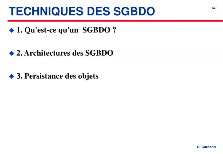 techniques des sgbdo