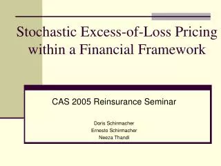 Stochastic Excess-of-Loss Pricing within a Financial Framework