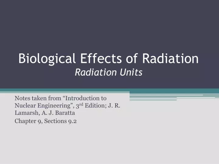 biological effects of radiation radiation units