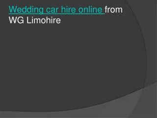 wedding car hire online