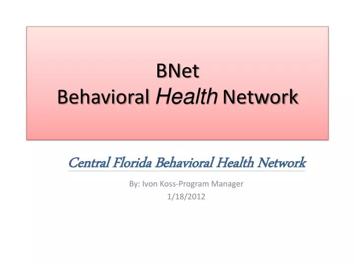 bnet behavioral health network