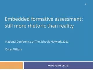 Embedded formative assessment: still more rhetoric than reality