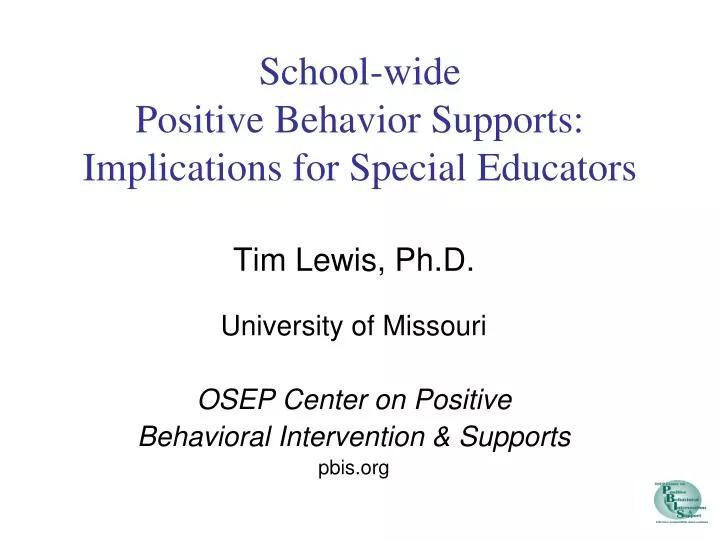 school wide positive behavior supports implications for special educators