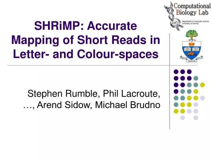 shrimp accurate mapping of short reads in letter and colour spaces