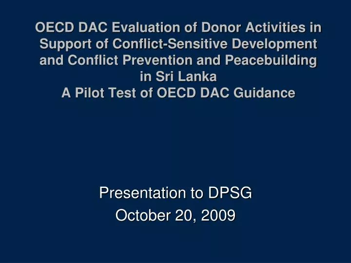 presentation to dpsg october 20 2009