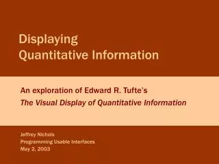 Displaying Quantitative Information