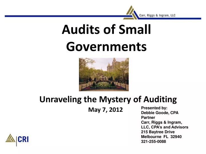 audits of small governments