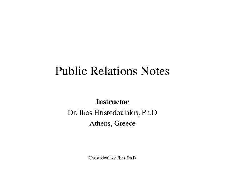 public relations notes