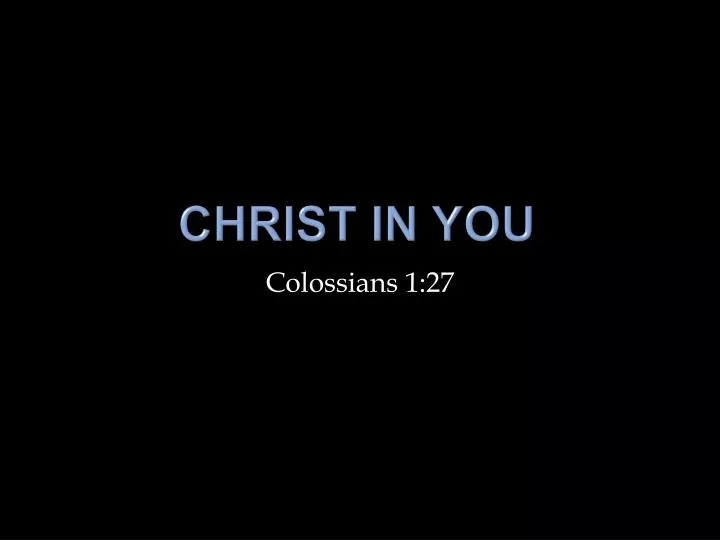 christ in you