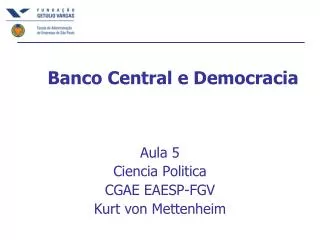 banco central e democracia