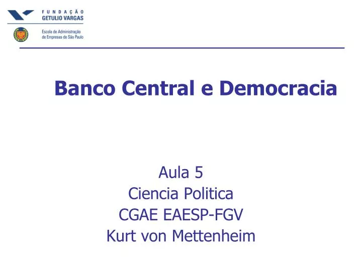 banco central e democracia