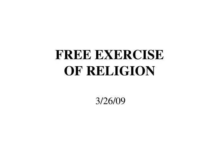 free exercise of religion