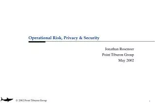 Operational Risk, Privacy &amp; Security
