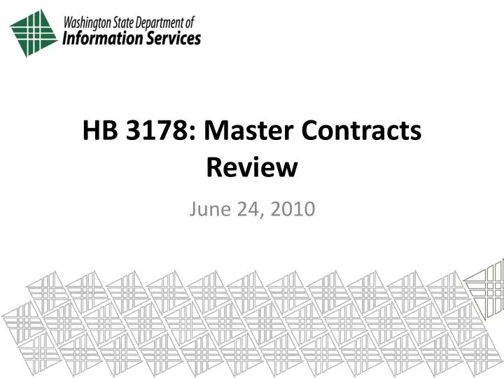 hb 3178 master contracts review