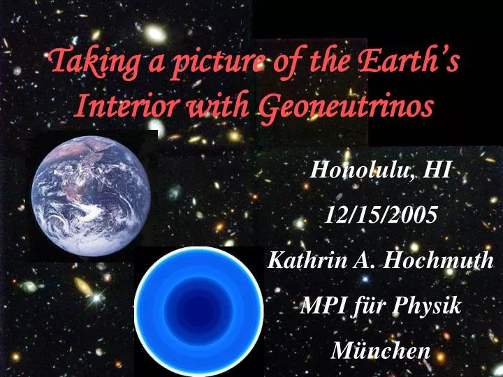 taking a picture of the earth s interior with geoneutrinos