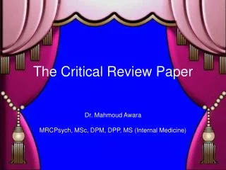 The Critical Review Paper