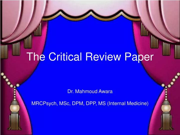 the critical review paper
