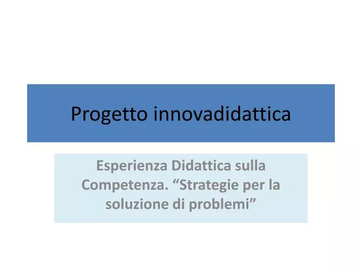 progetto innovadidattica