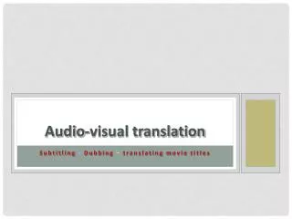 Audio-visual translation