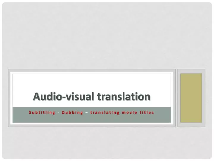 audio visual translation
