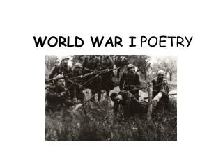 WORLD WAR I POETRY