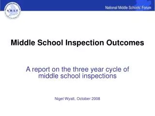 Middle School Inspection Outcomes