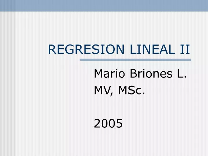 regresion lineal ii