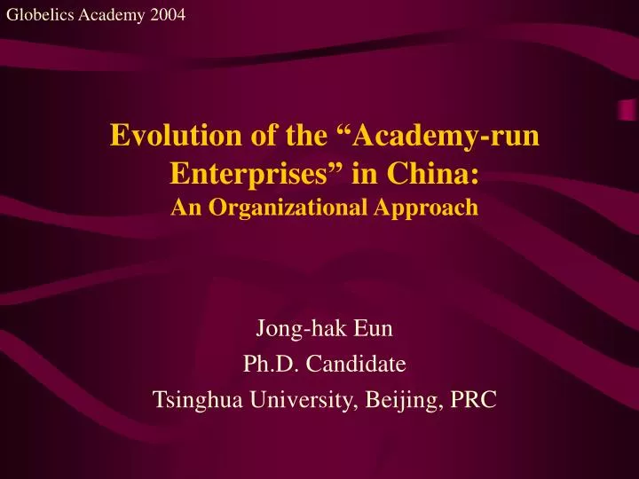 evolution of the academy run enterprises in china an organizational approach