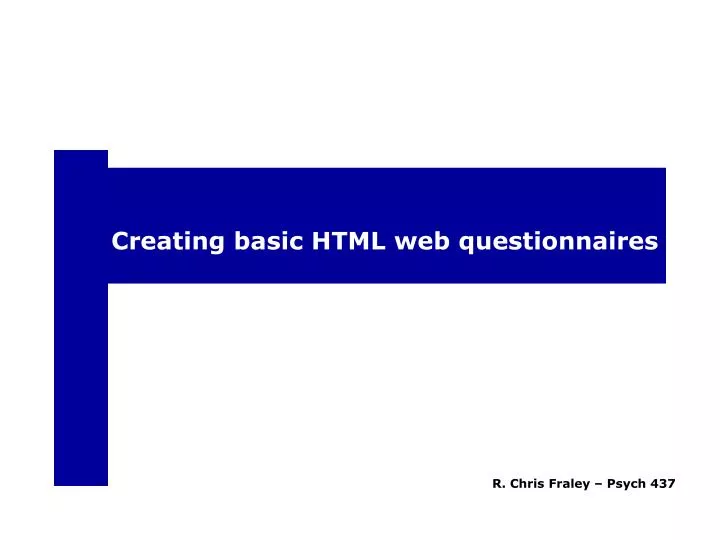 creating basic html web questionnaires