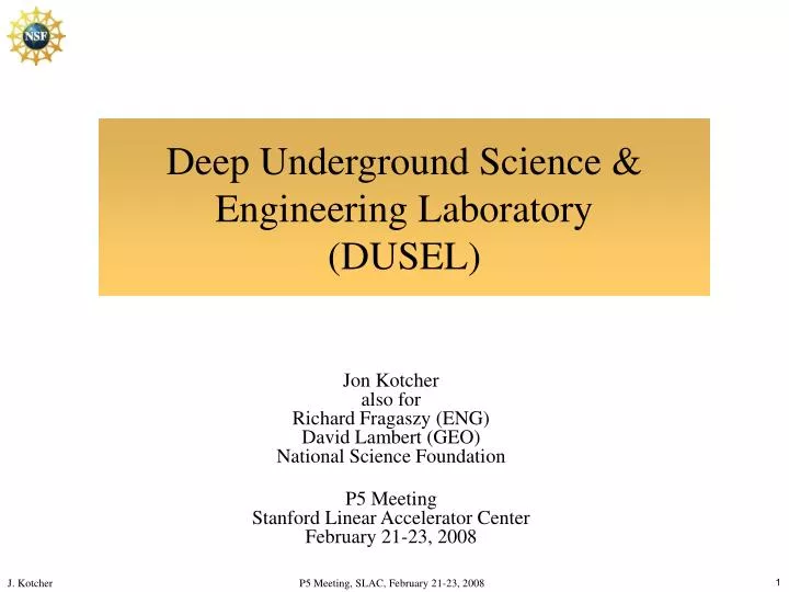 deep underground science engineering laboratory dusel