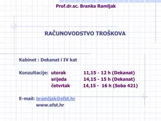 Prof.dr.sc. Branka Ramljak