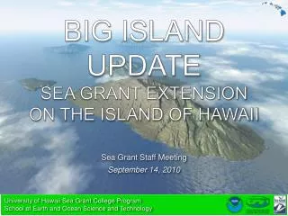 Big island Update sea grant extension on the island of Hawaii