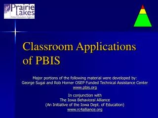 Classroom Applications of PBIS