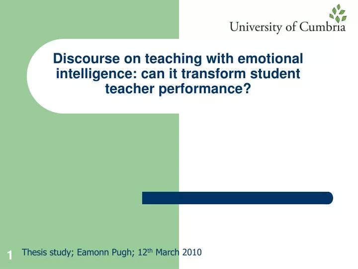 discourse on teaching with emotional intelligence can it transform student teacher performance