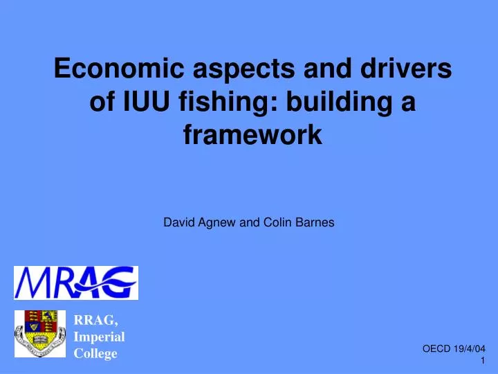 economic aspects and drivers of iuu fishing building a framework