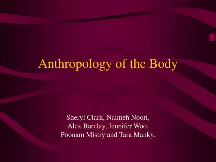 anthropology of the body