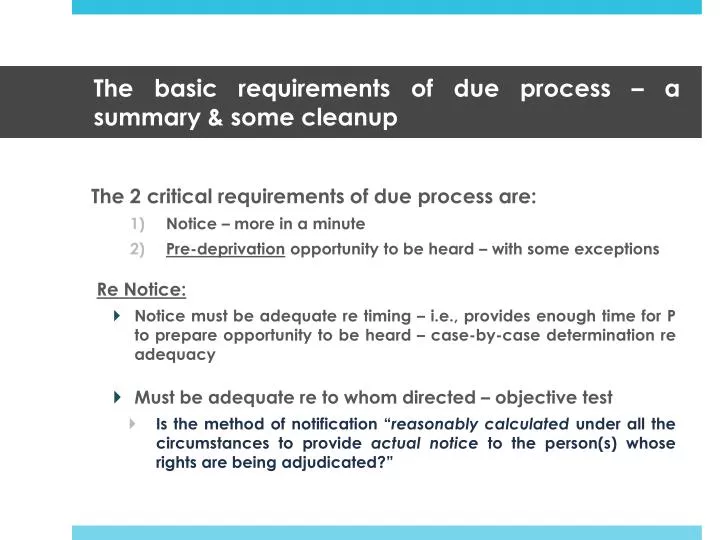 the basic requirements of due process a summary some cleanup