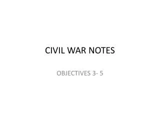 CIVIL WAR NOTES