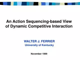 An Action Sequencing-based View of Dynamic Competitive Interaction