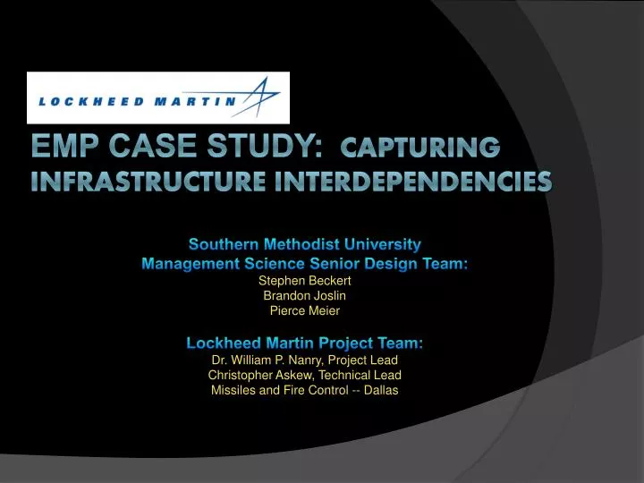 emp case study capturing infrastructure interdependencies