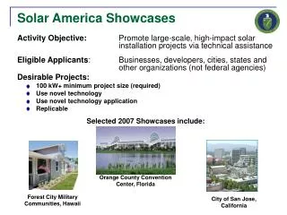 Solar America Showcases