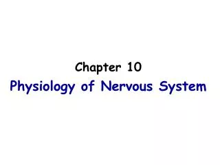 Chapter 10 Physiology of Nervous System