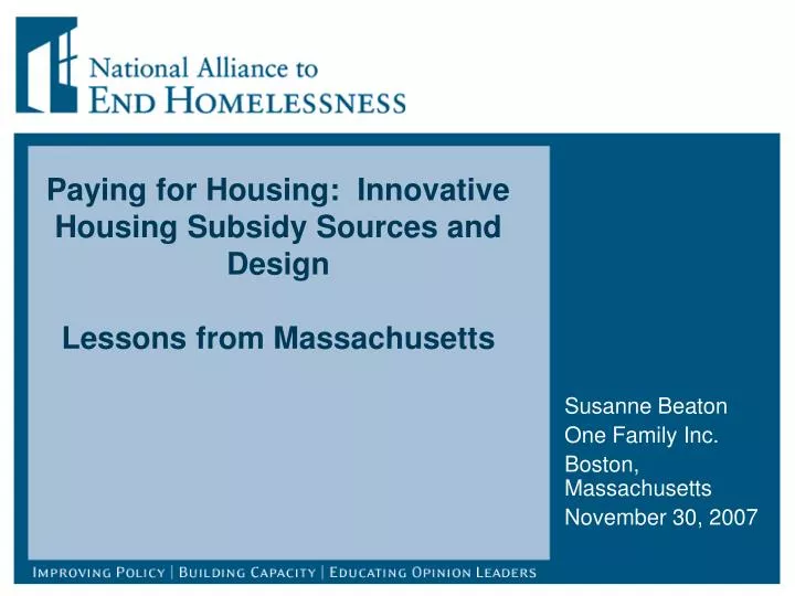 paying for housing innovative housing subsidy sources and design lessons from massachusetts