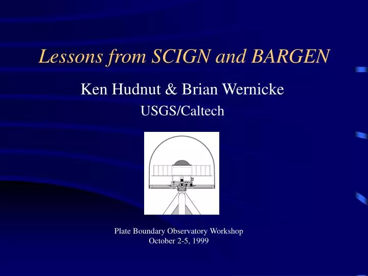lessons from scign and bargen