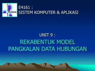 rekabentuk model pangkalan data hubungan
