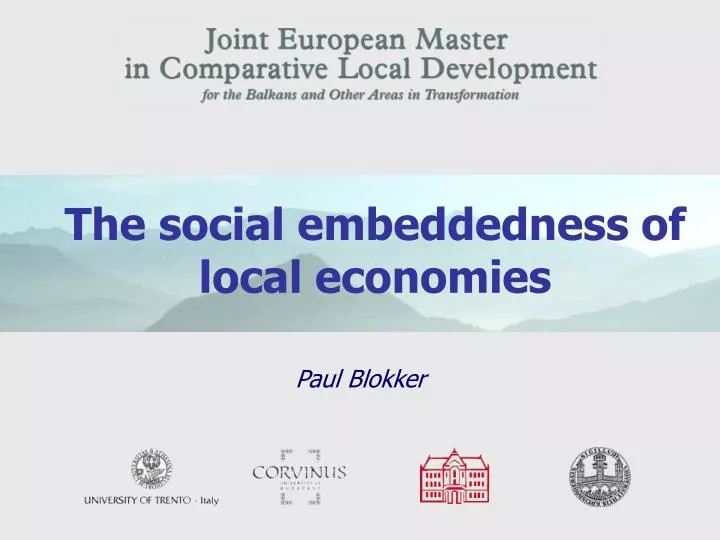 the social embeddedness of local economies